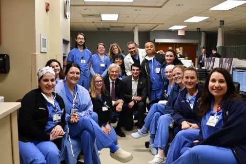 Rob and Oz with Hospital staff