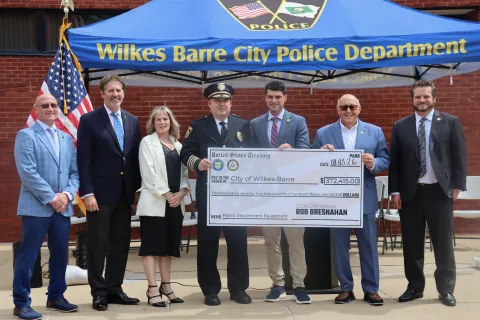 Rep. Bresnahan presents federal funding to the City of Wilkes-Barre
